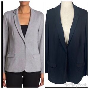 Magaschoni women’s  2X black ponte knit blazer jacket capsule wardrobe
